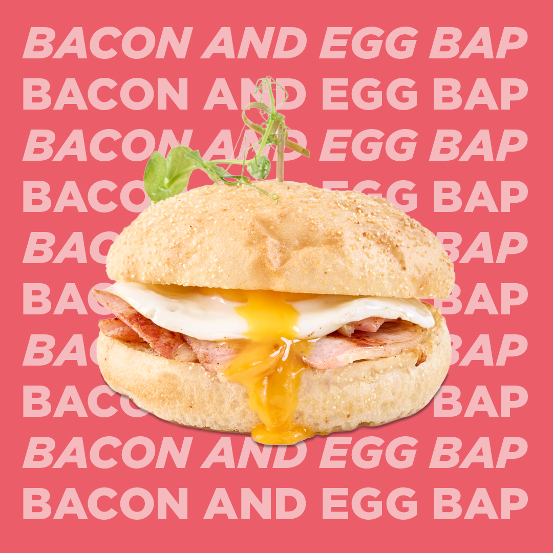 English Bacon & Egg Bap