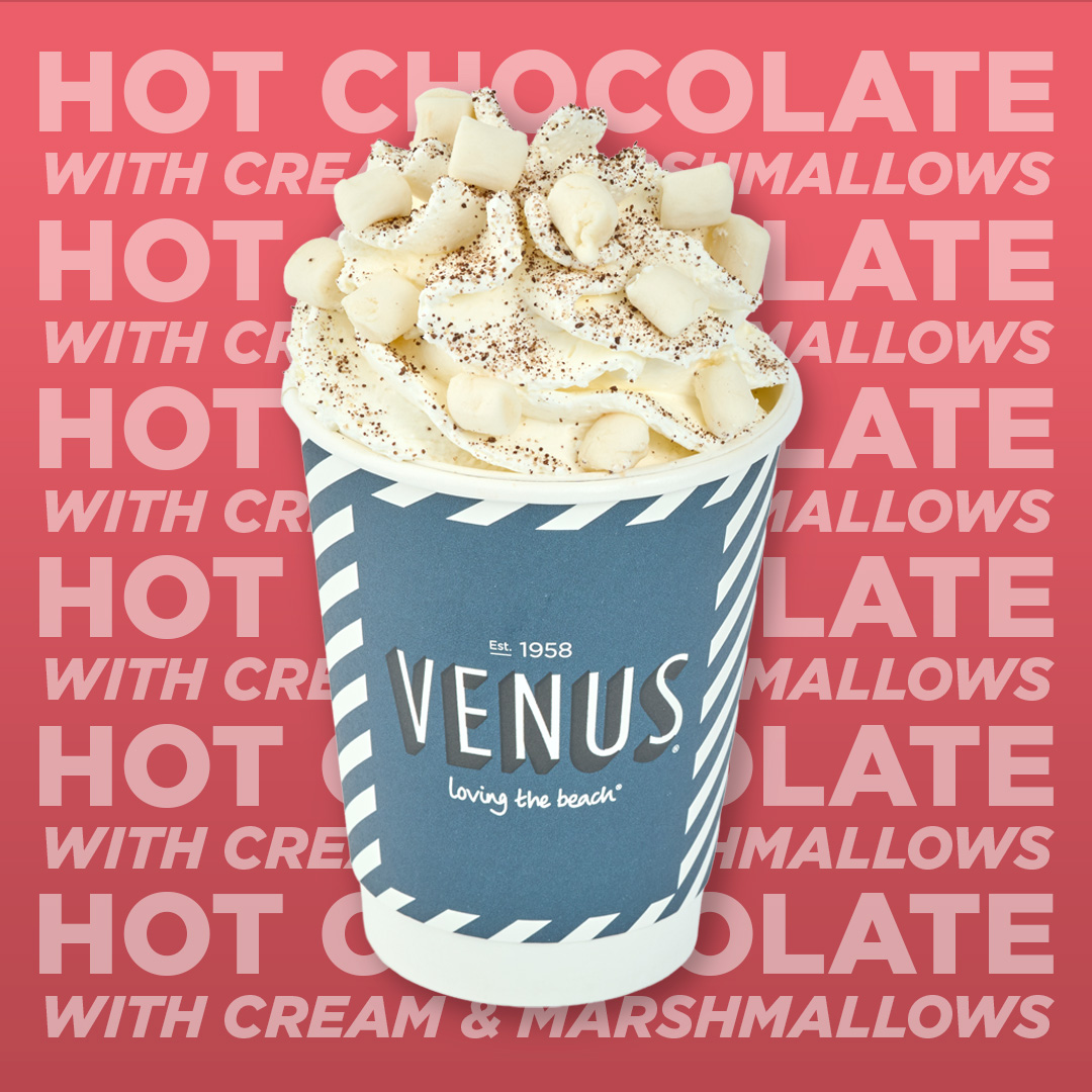 Hot Chocolate (adult portion) served with marshmallows